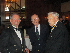 Past Presidents Richard Hixon and Roger Creighton with Armourer to the Society, James Burns