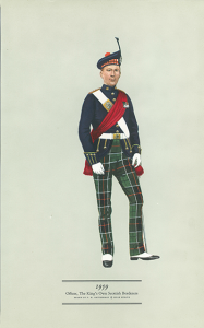 Military Print Gift 1959 Officer, The King's Own Scottish Borderers